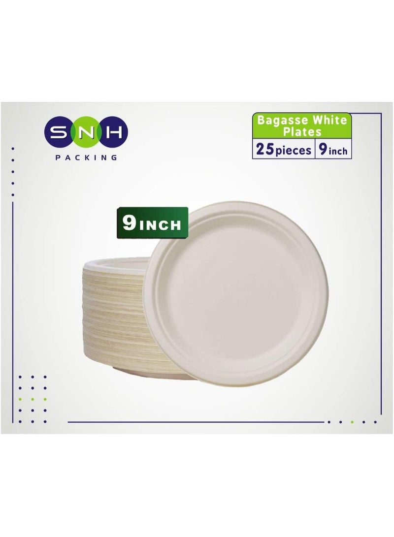 SNH Packing طبق بيولوجي من بقايا قصب السكر 9 بوصة 25 قطعة - Image 2